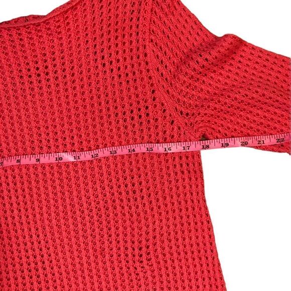 NWT Jeanne Pierre Pink Hibiscus 3/4 Sleeve Sweater, Size L - Picture 6 of 7